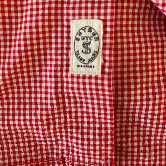 Todd Snyder New York Red/White Check L/S Dress Shirt Size Small - Picture 9 of 10